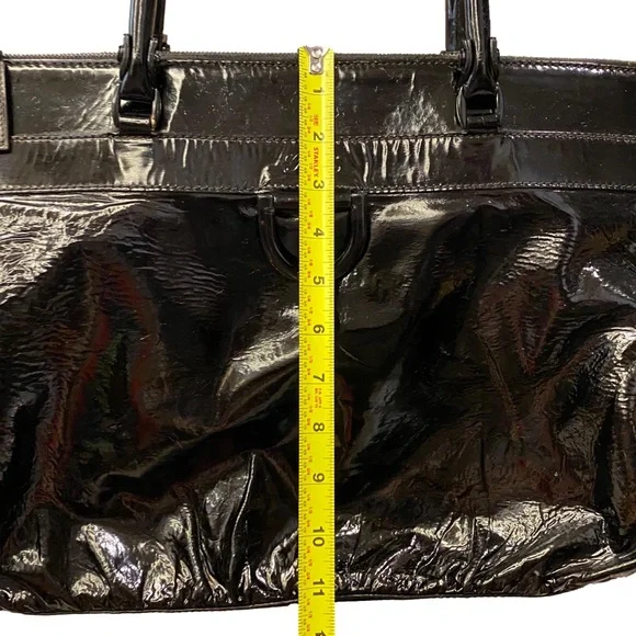 GUCCI Black Patent Leather Horsebit Tote Shoulder Bag - Recolored - Picture 12 of 17